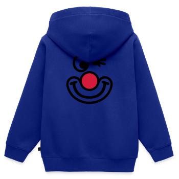 Clown - Kinder Premium Organic Zip Hoodie - Royalblau - Hinten - AI Model Kid Male (0cm)