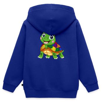arc-en-ciel tortue lgbt tank animal lgbtqia - Sweat Premium à capuche zippé enfant bio - bleu roi - Dos - AI Model Kid Male (0cm)
