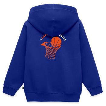 Ballsport - Kinder Premium Organic Zip Hoodie - Royalblau - Hinten - AI Model Kid Male (0cm)