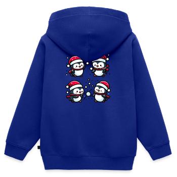 Entzückende Pinguin-Weihnachtsmütze Winter-Schneeballschlacht - Kinder Premium Organic Zip Hoodie - Royalblau - Hinten - AI Model Kid Male (0cm)