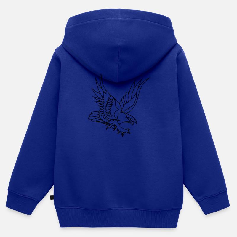 aigle - Sweat Premium à capuche zippé enfant bio - bleu roi