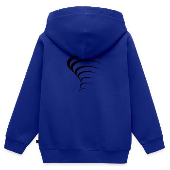 Tornado Design - Kinder Premium Organic Zip Hoodie - Royalblau - Hinten - AI Model Kid Male (0cm)