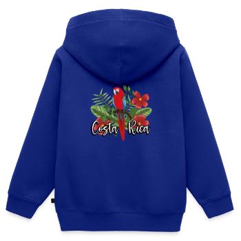 White parrot from Costa Rica - Kids Premium Organic Zip-up Hoodie - royal blue - Back - AI Model Kid Male (0cm)