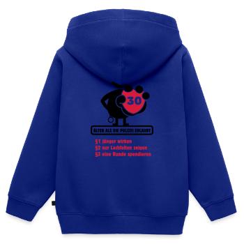 30. Geburtstag Shirt "Älter als die ... erlaubt" - Kinder Premium Organic Zip Hoodie - Royalblau - Hinten - AI Model Kid Male (0cm)