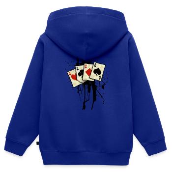 poker cards design - Kinder Premium Organic Zip Hoodie - Royalblau - Hinten - AI Model Kid Male (0cm)