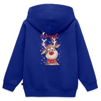 Weihnachtsrentier - Kinder Premium Organic Zip Hoodie - Royalblau - Hinten - AI Model Kid Male (0cm)