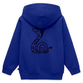 Lustige Giraffen Schnecke - line - Kinder Premium Organic Zip Hoodie - Royalblau - Hinten - AI Model Kid Male (0cm)