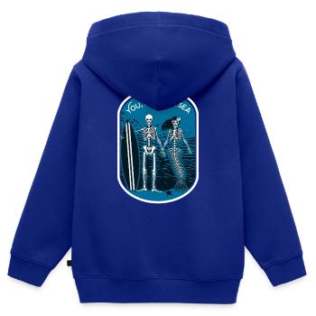 Wassersport - Kinder Premium Organic Zip Hoodie - Royalblau - Hinten - AI Model Kid Male (0cm)