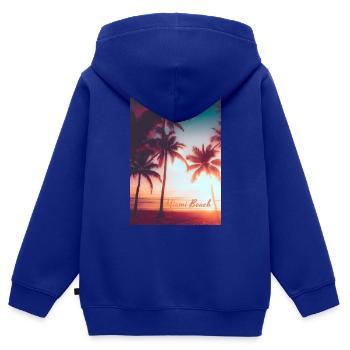 Miami beach Vibes - Kinder Premium Organic Zip Hoodie - Royalblau - Hinten - AI Model Kid Male (0cm)