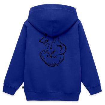 Loup fort - Sweat Premium à capuche zippé enfant bio - bleu roi - Dos - AI Model Kid Male (0cm)