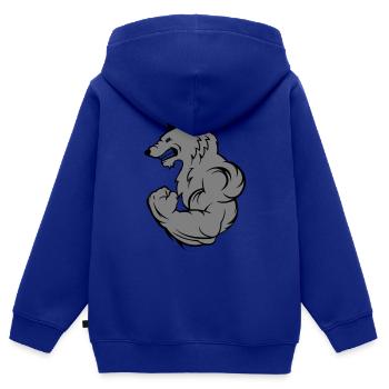 strong wolf - Kinder Premium Organic Zip Hoodie - Royalblau - Hinten - AI Model Kid Male (0cm)