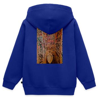 Urban Pissoir - Kinder Premium Organic Zip Hoodie - Royalblau - Hinten - AI Model Kid Male (0cm)
