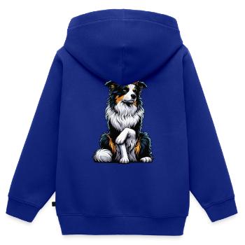 Australian Shepherd Aussie Aussiebesitzer Aussies - Kinder Premium Organic Zip Hoodie - Royalblau - Hinten - AI Model Kid Male (0cm)