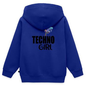 Techno-Mädchen - Kinder Premium Organic Zip Hoodie - Royalblau - Hinten - AI Model Kid Male (0cm)