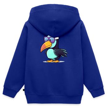 Den Tukan auf die Mühle bringen - Kinder Premium Organic Zip Hoodie - Royalblau - Hinten - AI Model Kid Male (0cm)