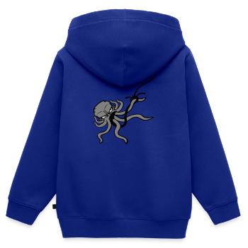 Oktopus Angelhaken Angler Am Haken Kampf Gefangen - Kinder Premium Organic Zip Hoodie - Royalblau - Hinten - AI Model Kid Male (0cm)