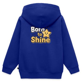 Né pour briller – Strahlender Stern - Sweat Premium à capuche zippé enfant bio - bleu roi - Dos - AI Model Kid Male (0cm)