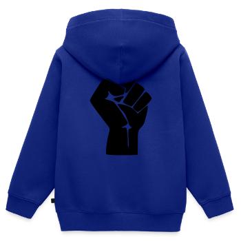 Faust Protest Widerstand - Kinder Premium Organic Zip Hoodie - Royalblau - Hinten - AI Model Kid Male (0cm)