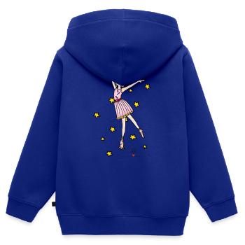 Ballerina - Les Gardiens d'Orbis - Sweat Premium à capuche zippé enfant bio - bleu roi - Dos - AI Model Kid Male (0cm)