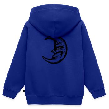 Mond - Kinder Premium Organic Zip Hoodie - Royalblau - Hinten - AI Model Kid Male (0cm)