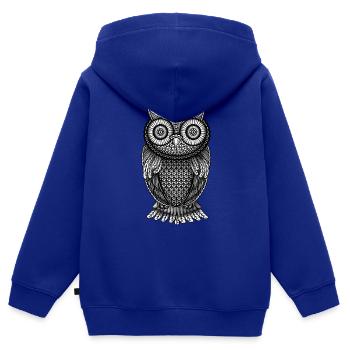 Eule Uhu - Kinder Premium Organic Zip Hoodie - Royalblau - Hinten - AI Model Kid Male (0cm)