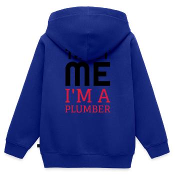 Klempner / Sanitär / Arbeit / Job - Kinder Premium Organic Zip Hoodie - Royalblau - Hinten - AI Model Kid Male (0cm)