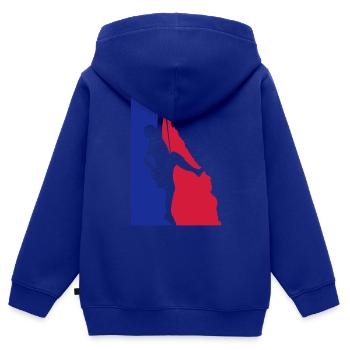 Sport Hobby Rock Climbing - Kids Premium Organic Zip-up Hoodie - royal blue - Back - AI Model Kid Male (0cm)