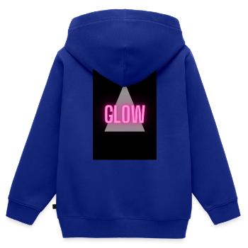 Glow Story - Kinder Premium Organic Zip Hoodie - Royalblau - Hinten - AI Model Kid Male (0cm)