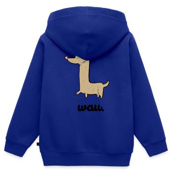 Lustiger Hund | Wau Hunde Design | Süßes Geschenk - Kinder Premium Organic Zip Hoodie - Royalblau - Hinten - AI Model Kid Male (0cm)