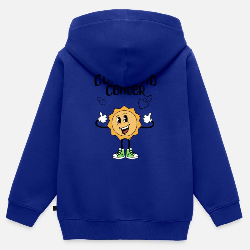 Centre de commande - Sweat Premium à capuche zippé enfant bio - bleu roi