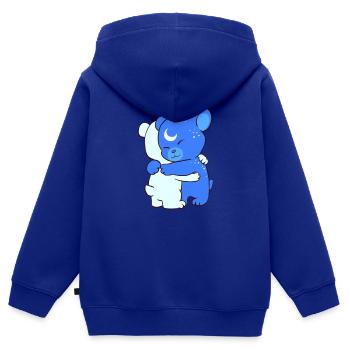 Freundlicher Bär - Kinder Premium Organic Zip Hoodie - Royalblau - Hinten - AI Model Kid Male (0cm)