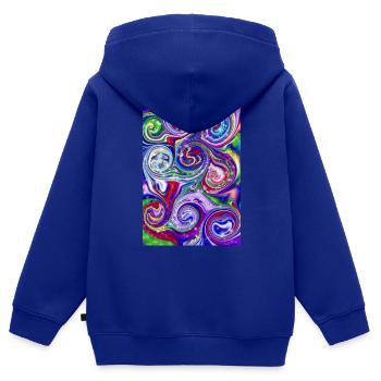 Magic Spirals - Kinder Premium Organic Zip Hoodie - Royalblau - Hinten - AI Model Kid Male (0cm)
