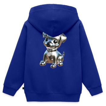 Chrome Hund Silber Süß Haustier - Kinder Premium Organic Zip Hoodie - Royalblau - Hinten - AI Model Kid Male (0cm)