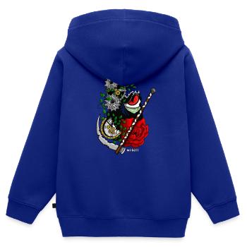 Le moment est venu - Sweat Premium à capuche zippé enfant bio - bleu roi - Dos - AI Model Kid Male (0cm)