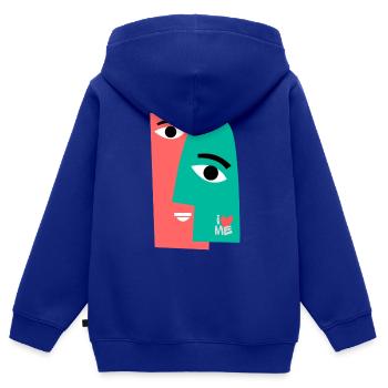 iLoveME - Kinder Premium Organic Zip Hoodie - Royalblau - Hinten - AI Model Kid Male (0cm)