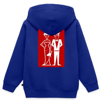 Hochzeit Ehepaar Symbol - Kinder Premium Organic Zip Hoodie - Royalblau - Hinten - AI Model Kid Male (0cm)