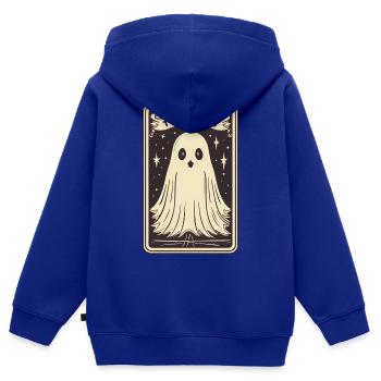Carte de Tarot - Sweat Premium à capuche zippé enfant bio - bleu roi - Dos - AI Model Kid Male (0cm)