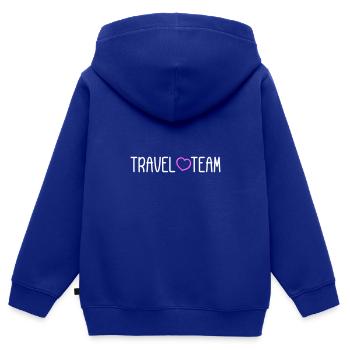 Travel Team - Kinder Premium Organic Zip Hoodie - Royalblau - Hinten - AI Model Kid Male (0cm)