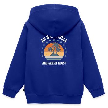 Ibiza Abifahrt 2024 Abitur Klassenreise Abi Reise - Kinder Premium Organic Zip Hoodie - Royalblau - Hinten - AI Model Kid Male (0cm)