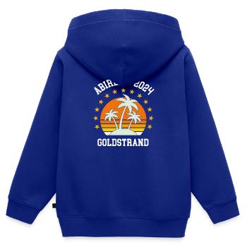 Goldstrand Abireise 2024 Klassenfahrt Abi Abifahrt - Kinder Premium Organic Zip Hoodie - Royalblau - Hinten - AI Model Kid Male (0cm)