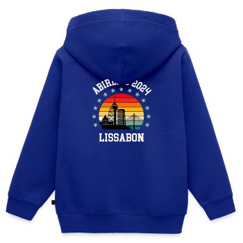 Lissabon 2024 Abireise Klassenfahrt Abi Abifahrt - Kinder Premium Organic Zip Hoodie - Royalblau - Hinten - AI Model Kid Male (0cm)