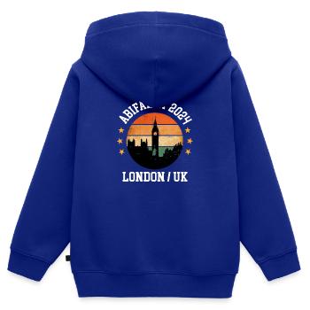 Abi Reise London 2024 Abifahrt Abitur England Tour - Kinder Premium Organic Zip Hoodie - Royalblau - Hinten - AI Model Kid Male (0cm)