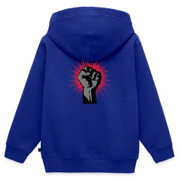 faust / fist - Kinder Premium Organic Zip Hoodie - Royalblau - Hinten - AI Model Kid Male (0cm)