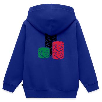 Poker - Kinder Premium Organic Zip Hoodie - Royalblau - Hinten - AI Model Kid Male (0cm)