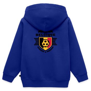 Belgien (Belgique) Wappen - Kinder Premium Organic Zip Hoodie - Royalblau - Hinten - AI Model Kid Male (0cm)