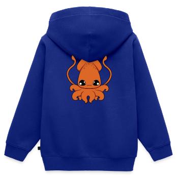 Tintenfisch - Kinder Premium Organic Zip Hoodie - Royalblau - Hinten - AI Model Kid Male (0cm)