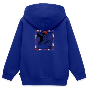 Red White Rawr - Kids Premium Organic Zip-up Hoodie - royal blue - Back - AI Model Kid Male (0cm)