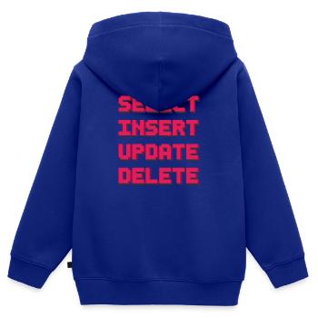 SQL pixelart red - Kinder Premium Organic Zip Hoodie - Royalblau - Hinten - AI Model Kid Male (0cm)