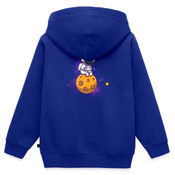 Space - Kinder Premium Organic Zip Hoodie - Royalblau - Hinten - AI Model Kid Male (0cm)