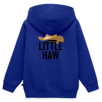 Kleiner Haw - Kinder Premium Organic Zip Hoodie - Royalblau - Hinten - AI Model Kid Male (0cm)